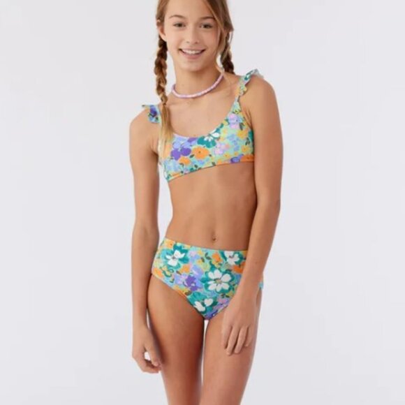 O'NEILL Girl's Abbie Floral Ruffle Bralette Set